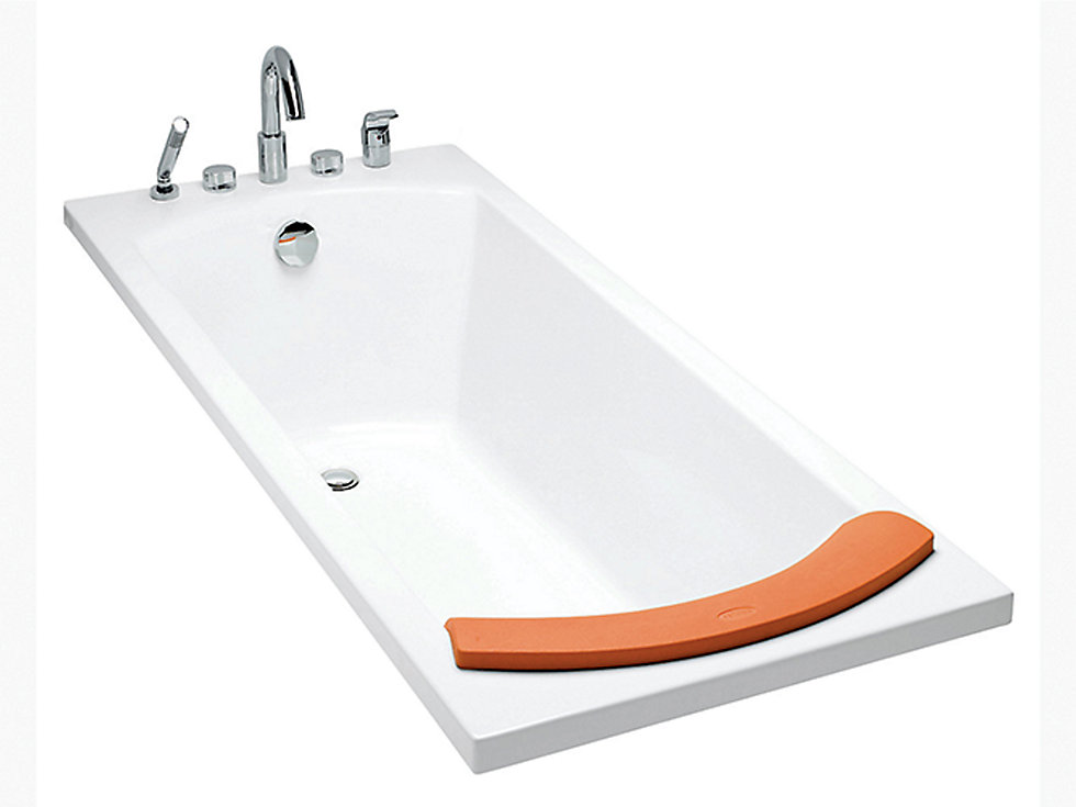 Kohler - Ove®  1.7m Drop-in Acrylic Bath In White With Orange Bath Pillow